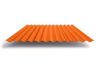 Профнастил лист МП-18 " Волна" с покрытием NormanMP Чистый оранжевый (RAL 2004)