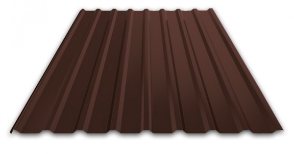Профнастил лист МП-20 с покрытием NormanMP Коричневый шоколад (RAL 8017)