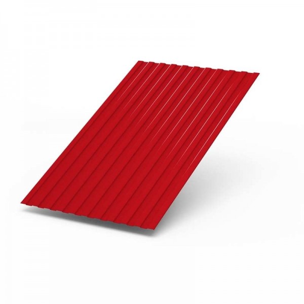 Профнастил лист С-8 с покрытием ПЭ Красный насыщенный (RAL 3020)